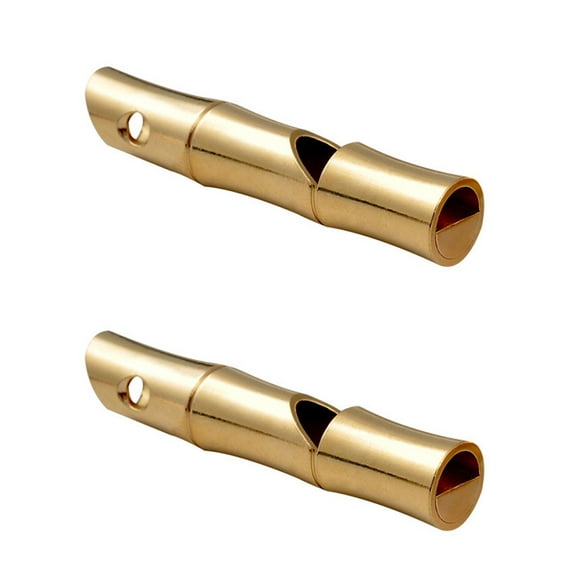 LEORX 2Pcs Golden Brass Outdoor Whistles for Emergency and Sports Referee Use