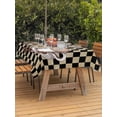 thumbnail image 4 of 54x80 Inch Outdoor Tablecloth with Umbrella Hole Zipper Rectangle Farmhouse Coffee Rectangular Tablecloths Outside Waterproof Modern Vintage Coffees Black Brown Plaid Patio Table Cover for Picnic, 4 of 8