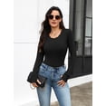 thumbnail image 4 of Ekouaer Womens Long Sleeve Shirt Thermal Top Soft Lightweight Base Layer Shirt with Lace Trim Warm Scoop Neck Underwear for Winter, 4 of 8