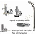 thumbnail image 3 of Anti Theft License Plate Screws, Anti Theft License Plate Frame Bolts Tamper Resistant Fasteners, Stainless Steel License Plate Screws, 1/4"(M6) Secu, 3 of 5