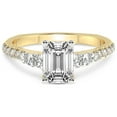 thumbnail image 4 of IGI Certified 1 Carat Emerald Shape Lab Grown Diamond Engagement Ring | 14K White Gold |Geneva Side Stone Diamond Ring | FG-VS Quality Friendly Diamonds, 4 of 6