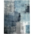 thumbnail image 5 of Flannel Blanket Abstract Paint Art Graffiti Lattice Super Soft Breathable Throw Blankets Blue and Gray Warm Cozy Bedspread Decorative for Home Sofa Couch Chair Living Bedroom All Seasons Use 40x50inch, 5 of 6