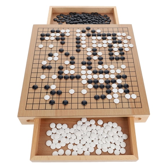 Set Go Game WE Games Traditional con almacenamiento de 30 cm, chapa de madera