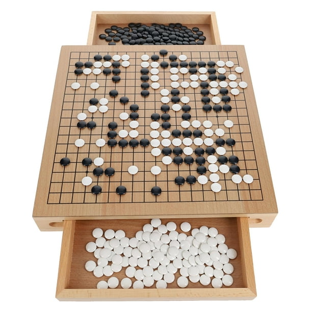 Set Go Game WE Games Traditional con almacenamiento de 30 cm, chapa de madera