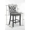 Bar Stools Set of 2, Velvet Button Tufted Upholstered Barstools with