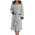 thumbnail image 2 of FAHUOMU Plush Hooded Robes For Women Cozy Warm Fleece Bath Robe With Pockets Winter Loose Fit Loungewear, 2 of 8
