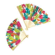 Luau Bamboo Hanging Fans - Party Decor - 2 Pieces