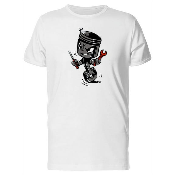 Cartoon Piston With Tools T-Shirt Men -Image by Shutterstock, Male 3X-Large