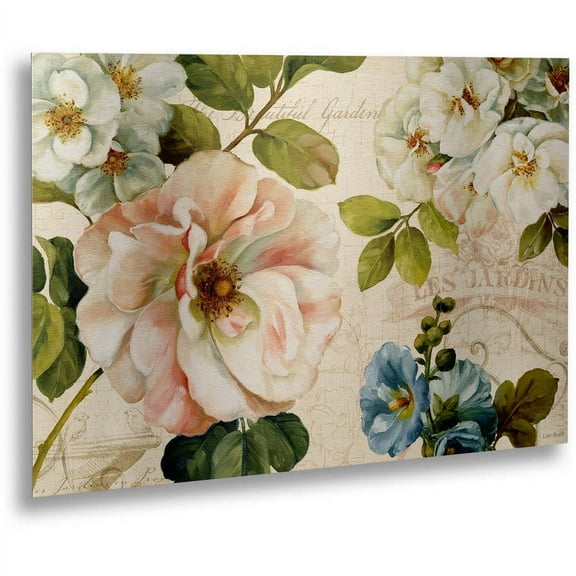 Trademark Fine Art "Les Jardin I" Brushed Aluminum Wall Art Art by Lisa Audit 16x22