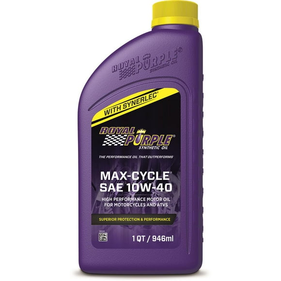 Royal Purple Oil 01315 Max-Cycle; SAE 10W40; Synthetic; 1 Quart Bottle; Single; Motorcycle Oil