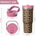 thumbnail image 3 of 30oz Tumbler with Swivel Handle, Vacuum Insulated Stainless Steel Travel Mug with 2-in-1 Straw Lid, Camo Print, 3 of 6