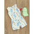 thumbnail image 3 of Toddler Girls Boys Summer Outfits Sleeveless Round Neck Cartoon Vest + Dinosaur Print Shorts, 3 of 8