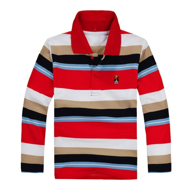 Chandail Polo Garçon Rayures T-Shirt Garçon Chandail de Rugby Manches Courtes Polo Garçon 11-12 Ans Mode Garçon