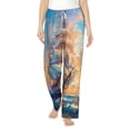 thumbnail image 2 of Goofa Sailing Ship Ocean Sunset Printed Soft Pajama Pants for Women, Wide Leg Comfy Casual Lounge Yoga Pants-Large, 2 of 9