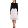 thumbnail image 3 of Hduncf Tulle Skirts for Women Midi Long Skirt Tutu A-Line Mesh Layered High Elastic Waist Skirts Trendy White L, 3 of 5