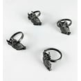 thumbnail image 3 of Fennco Styles Perched Owl Metal Napkin Rings, Set of 4 - Pewter Animal Design Napkin Holders for Home Décor, Dining Table, Banquets, Family Gathering and Special Occasions, 3 of 6