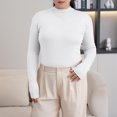 thumbnail image 4 of fatyb Plus Size Tops for Women Mock Neck Casual Undershirts Long Sleeve Pullover Comfortable Shirts, 4 of 7
