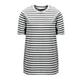 thumbnail image 4 of AherBiu Summer Tops for Women Striped Crewneck Short Sleeve Casual Basic Comfy Top Tees Tshirts Blouse, 4 of 5