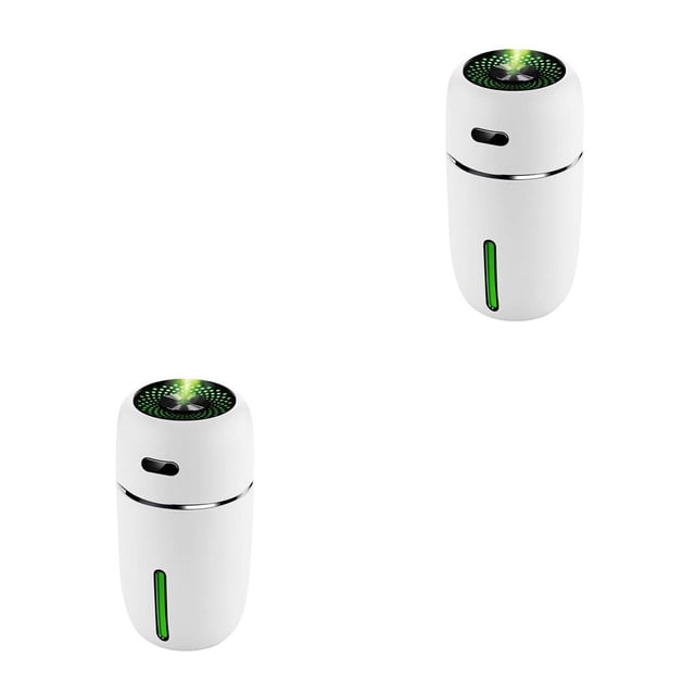 Scienceny Humidificador de aire USB lámpara de noche difusor de coche aceite esencial rociador de niebla de agua modos acondicionador Blanco 2piezas