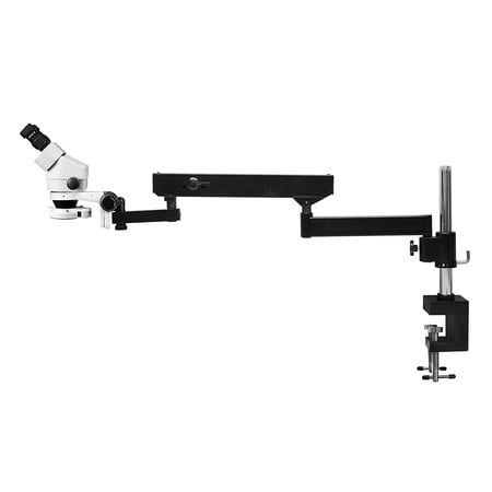Vision Scientific Binocular Zoom Stereo Microscope  10x WF Eyepiece  0.7x-4.5x Zoom Range  7x-45x Magnification Range  Articulating Arm Pillar Clamp Stand  144-LED Ring Light with Intensity Control price history on PriceWatchPro