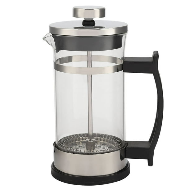 Cafetera de acero inoxidable de vidrio con filtro de prensa francesa, tetera doméstica