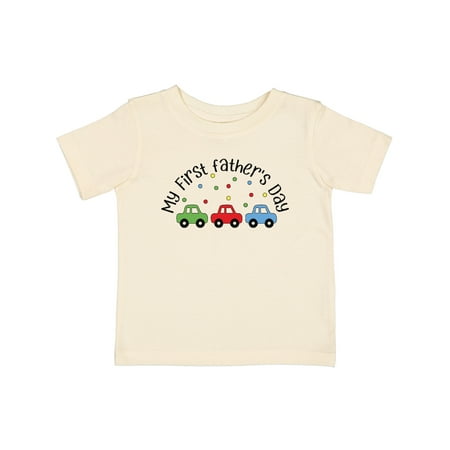 

Inktastic My First Fathers Day with Red Blue and Green Cars Gift Baby Boy or Baby Girl T-Shirt