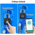 thumbnail image 3 of Fingerprint Padlock BT Lock Smart Padlock with APP Control 10 Groups Fingerprint Anti Theft Security Keyless Electronic Lock Outdoor Waterproof Suitable for Locker Gym Gate Doors and Suitcase, 3 of 6