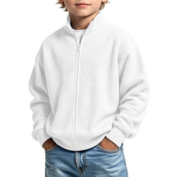 Timegard Boys Clothes Fall Winter Kids Zip up Jackets Stand Collared Long Sleeve Casual Coat Outwear Clothing