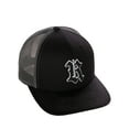 thumbnail image 1 of Daxton Classsic Baseball Trucker Hat Old English A to Z Letters Numbers Structured Mid Profile Cap, Black Charcoal Hat, Letter R, 1 of 1