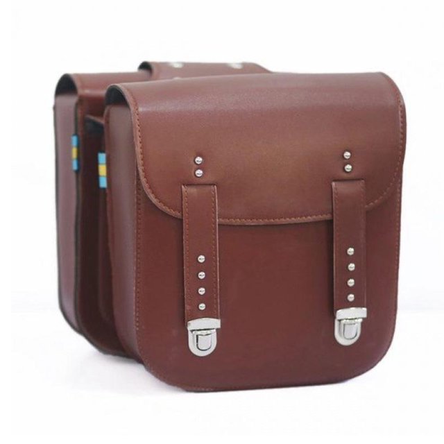 Kenally Alforja para motocicleta, resistente al desgaste, de viaje, de gran capacidad, portátil, impermeable, para cola de motocicleta, fácil Accesorios para motos 29 marrón