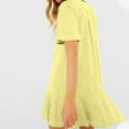 thumbnail image 4 of Vestido de manga corta con volantes en el dobladillo para mujer - Midi informal de verano, estilo vintage - Versátil (S-XXL), 4 of 8