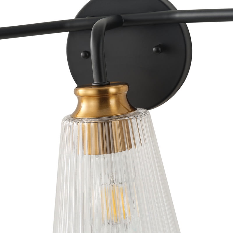 22.24" Contemporary Vaniy Light, 3-Light Bathroom Light Fixtures with Clear Glass Shades for Bedroom, Hallway & Entryway