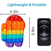 6 Pack Push Pop Fidget Toy - Push Pop Bubble Anti Anxiety Sensory Toy - Bubble Pop Stress Reliever - Durable & Washable Soft Silicone Squeeze Fidget Toy - Perfect for Adults & Kids