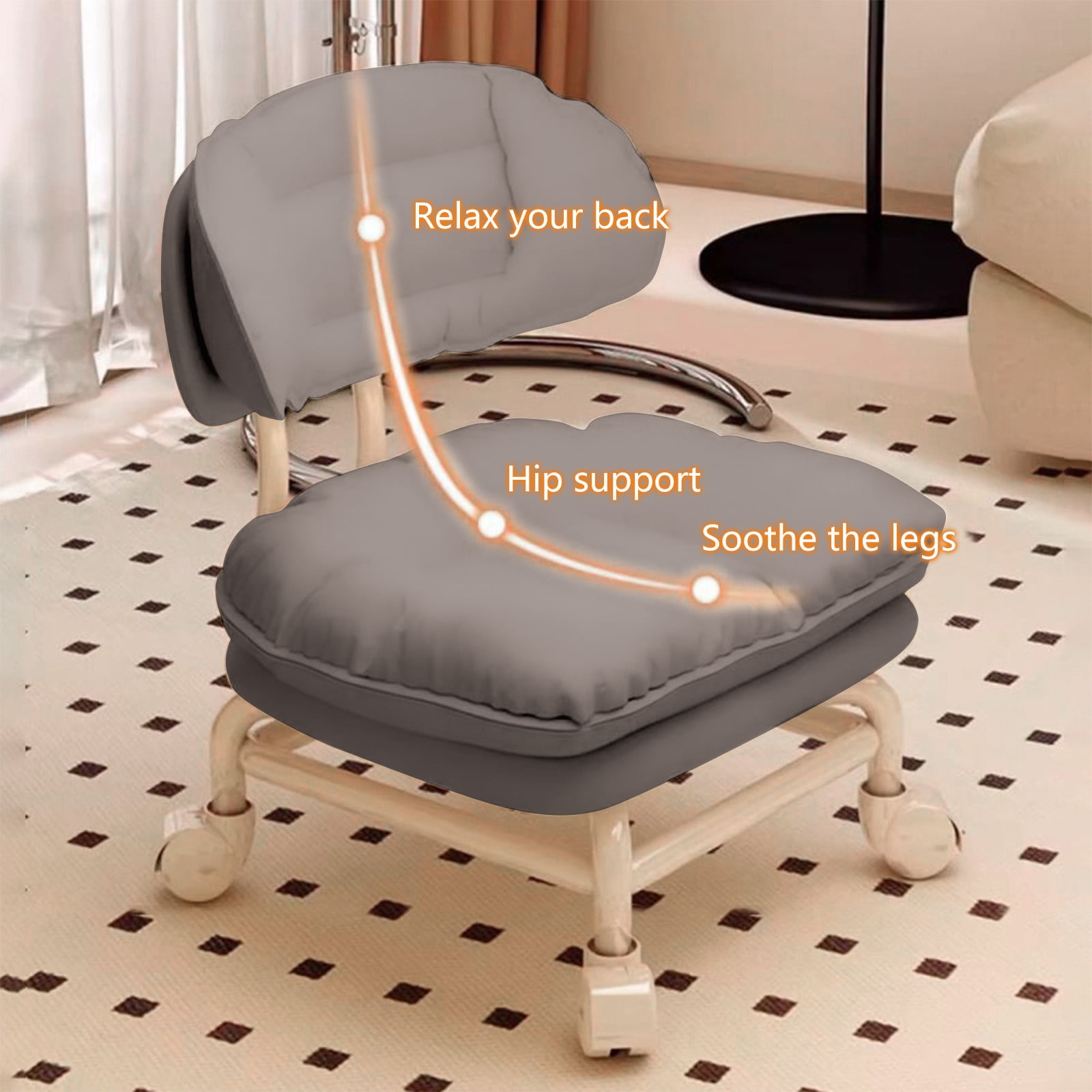 Ycandiee Lazy Sofa Home Office Desk Chairs, Backrest Recliner Chair, Computer Gaming Chair Backrest Recliner Chair Ergonomic Office Chairs, 360 Swivel Desk Chair, Comfortable and Portable