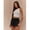 Black, variant on Black Distressed Denim Mini Skirt Raw Hem High Waisted A-Line Casual