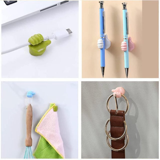 Gancho adhesivo, gancho de pared para 10 cables de coche, ganchos adhesivos creativos para pulgar, gancho de pared para ba?o de silicona, gancho de pared para cable de datos Banban ZefeiWu 8390614353640