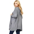 thumbnail image 2 of Love Stitch Womens Hooded Soft Knit Relaxed Fit Classic Cardigan (S, Heather Charcoal), 2 of 4