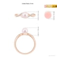 thumbnail image 5 of ANGARA Japanese Akoya Cultured Pearl Criss Cross Shank Engagement Ring in 14K Rose Gold for Women | June Birthstone, Birthday, Anniversary, Jewelry Gift for Women | Pearl Ring, 5 of 8