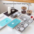 thumbnail image 2 of Modern Steel Meal Container Clear Removable Lid Double Compartment For Office Dining, 2 of 12