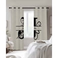 thumbnail image 2 of Blackout Curtains for Bedroom, Letter J Room Darkening Window Drapes for Living Room, Monogram Words Thermal Insulated Grommet Curtains, 27.5x39 inch, 2 Panels, 2 of 9