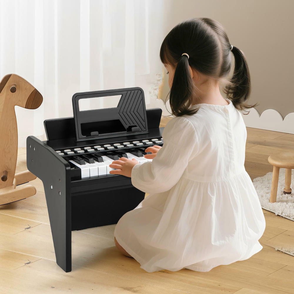 Resenkos 25-Key Kids Piano Keyboard with Speed & Volume Control - Black