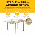 thumbnail image 4 of Easter Table Cloths for 5 Foot Rectangle Tables, Spring Rabbit Feet Eggs Botanical Flowers Butterfly Patio Waterproof Elastic Fitted Tablecloths, Washable Rectangular Table Cover for Camping, 4 of 8