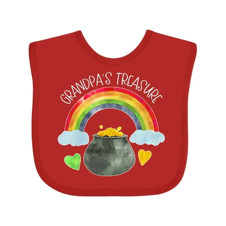 

Inktastic Grandpa s Treasure St. Patrick s Day Rainbow and Gold Gift Baby Boy or Baby Girl Bib