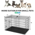 thumbnail image 2 of VibrantEcho 24 Inch Dog Crates for Small Dogs Folding Metal Wire Crates Dog Kennels Outdoor and Indoor Pet Dog Cage Crate with Double-Door,Divider Panel, Removable Tray,Black, 2 of 14