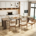 thumbnail image 2 of 20" to 118" Extendable Dining Table for 12-14 Person, Mid Century Modern Extendable Table for Gatherings, Meeting for Small Kitchens, Dining Office Areas, Brown, 2 of 9