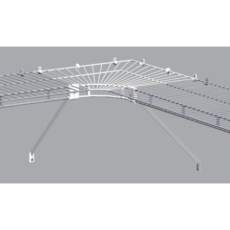 Closetmaid 16 In Shelf Rod Wire Closet Corner Shelf Kit White