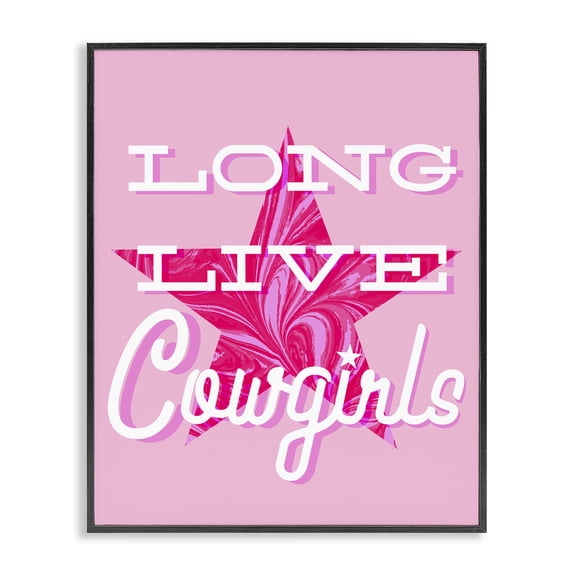 Stupell Industries Eclectic Long Live Cowgirls Phrase Black Framed Giclee Art, 11 x 14, by Lil' Rue