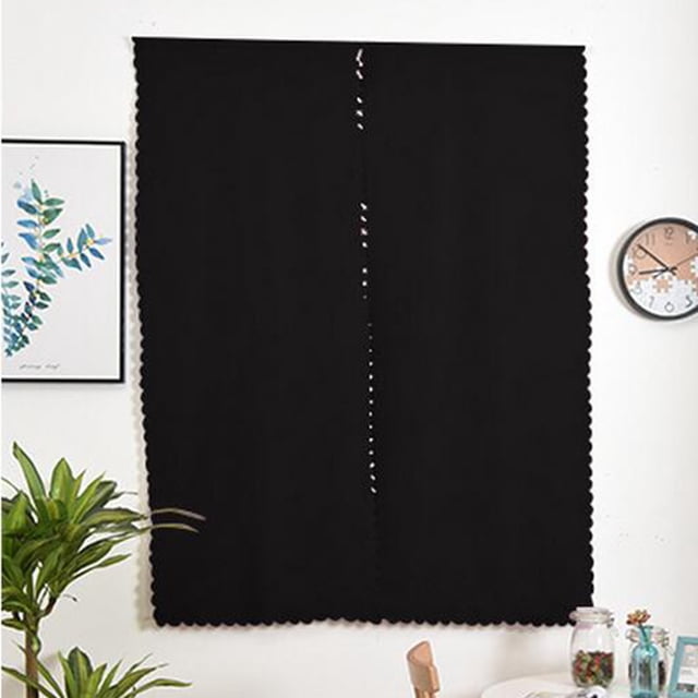 Cortinas Opacas Térmicas de 2 Paneles, Cinta Autoadhesiva en Parte , Sin Necesidad de Barras de Cortina, es de Negro 1..2m perfecl Cortina autoadhesiva Blackout