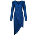 thumbnail image 1 of Pompotops Robe Aguichant à Manches Longues pour Femmes, Robes de Soirée Formelles, Col en V, Paillettes, pour Fête Ou Bureau, 1 of 5