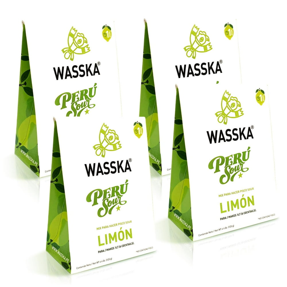 Wasska Peruvian Pisco Sour Mix Limón 4 Pack